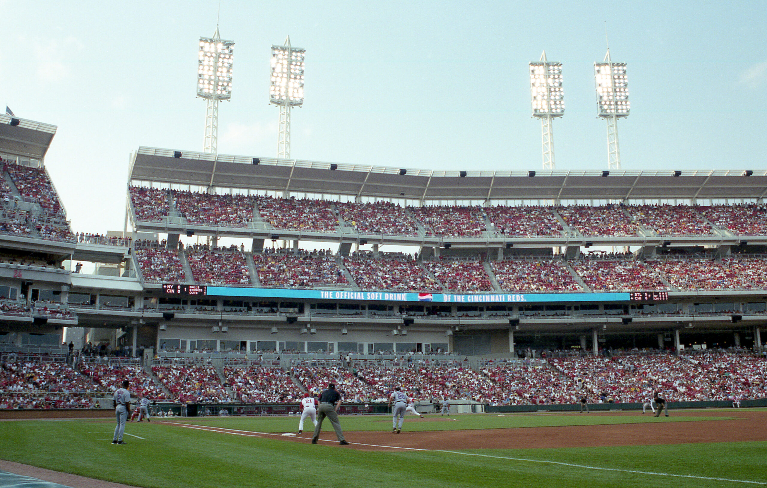 Great American Ball Park in Cincinnati during a Reds baseball game